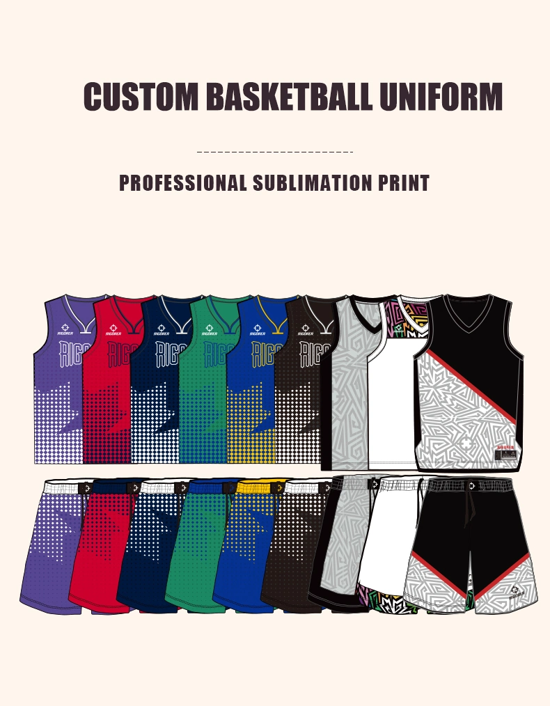 Adult Custom Summer Cool Basketball Jersey Shorts Sportswear for School College University Association