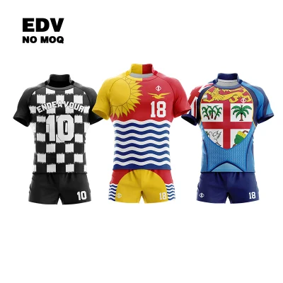 Desgaste esportivo de subulimação personalizado OEM para uniformes de rugby da equipe masculina