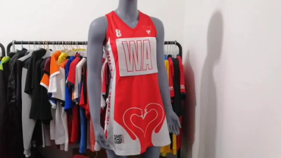 Amostras grátis por atacado de roupas esportivas personalizadas para mulheres com uniforme de netball