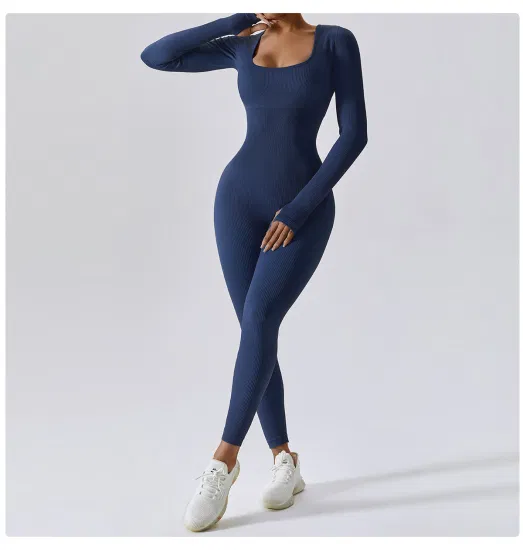 Feminino sem costura yoga bodysuit dança fitness exercício ajustado apertado por muito tempo