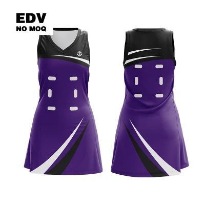 Entrega rápida moda sublimação netball vestido sublimação netball wear