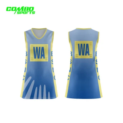 O vestido feito sob encomenda do Netball da sublimação do Sportwear veste o desgaste do Netball